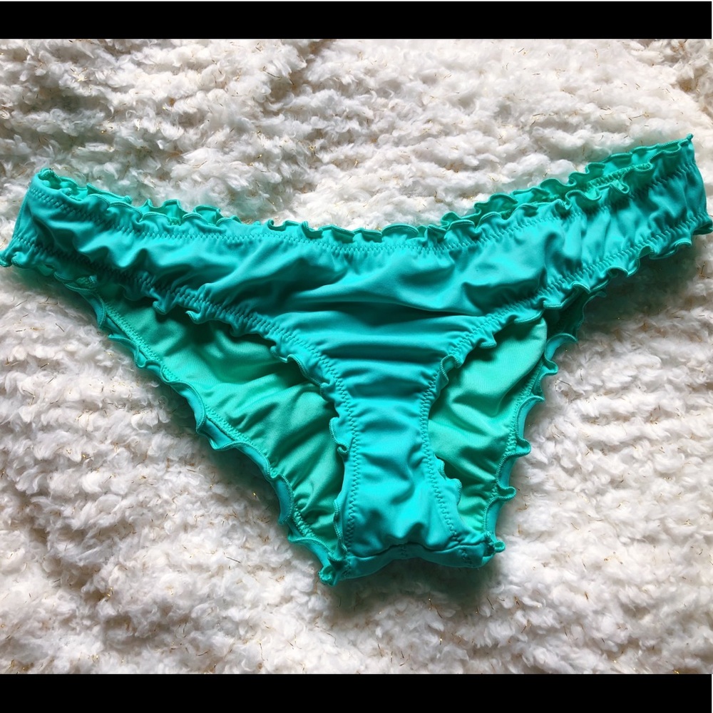 Turquoise cheeky bikini bottoms